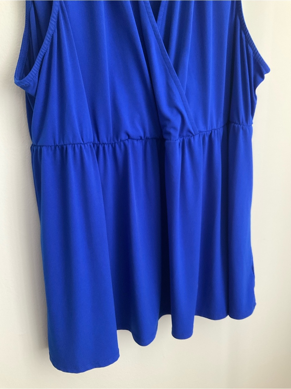 Torrid 3X Cobalt Blue Sleeveless Wrap-Style Tunic - Picture 4 of 10